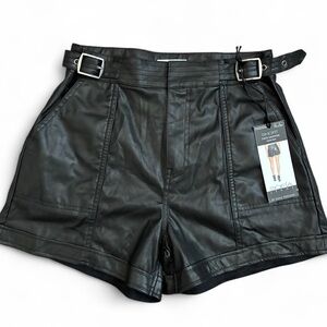 Black Faux Leather Women’s Shorts